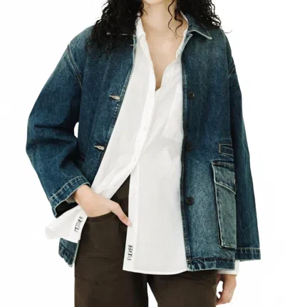 Nili Lotan Temperance Denim Parka In Simon Wash In Multi