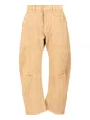 Nili Lotan Textured Corduroy Wide-leg Trousers With Curved Silhouette In Yellow