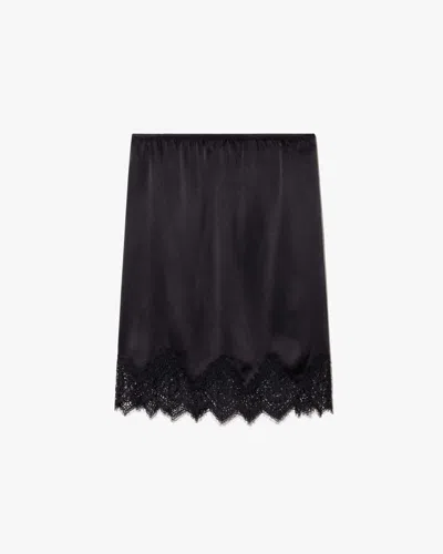 Nili Lotan Thea Lace Silk Skirt In Black