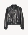 Nili Lotan Thorens Leather Bomber In Black