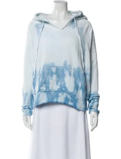 Pre-owned Nili Lotan Tie-dye Print V-neck Hoodie In Multi