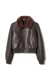 Nili Lotan Tom Leather Jacket In Brown