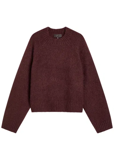 Nili Lotan Tomaso Cashmere And Silk-blend Jumper In Brown