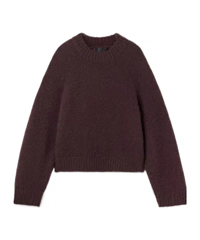 Nili Lotan Tomaso Crew Neck Sweater In Burgundy