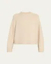 Nili Lotan Tomaso Lofty Mohair Crewneck Cashmere Sweater In Neutral