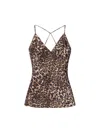 Nili Lotan Emile Leopard-print Silk Camisole In Green