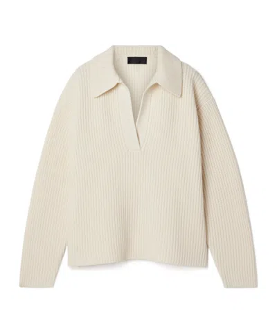 Nili Lotan Tova Ribbed Long-sleeved Sweater In Gray