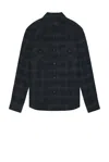Nili Lotan Travis Button Up In Green & Midnight Plaid