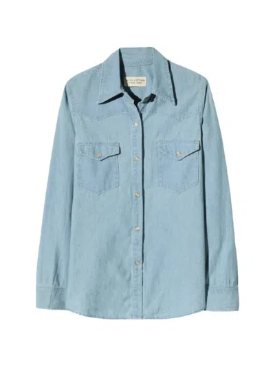 Nili Lotan Travis Chambray Shirt In Blue