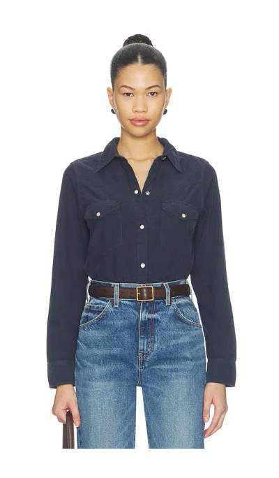 Nili Lotan Travis Cotton Corduroy Shirt In Blue