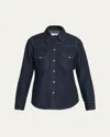 Nili Lotan Travis Denim Western Shirt In Blue