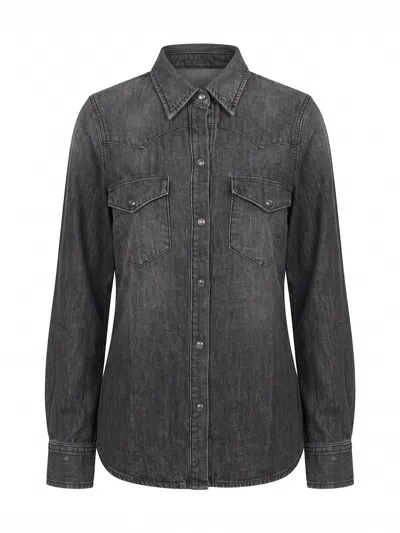 Nili Lotan Long-sleeve Button-up Shirt In Black