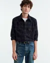 Nili Lotan Travis Shirt In Green/midnight Plaid