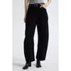 Nili Lotan Tribeca Barrel Leg Corduroy Pants In Black