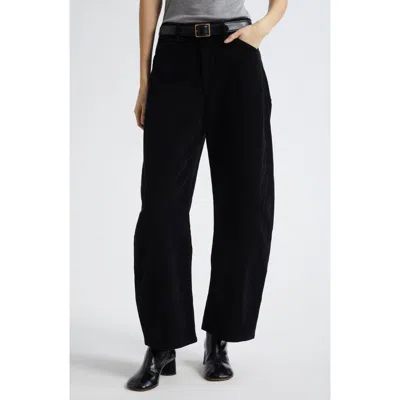 Nili Lotan Tribeca Barrel Leg Corduroy Pants In Black