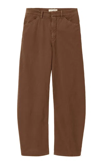 Nili Lotan Tribeca Cotton Pants In Brown