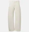 Nili Lotan Shon Cotton-blend Twill Barrel-leg Pants In White