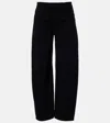 Nili Lotan Tribeca Cotton Twill Barrel-leg Pants In Black