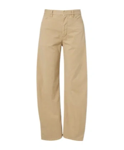 Nili Lotan Tribeca Cotton Twill Barrel-leg Pants In Neutral