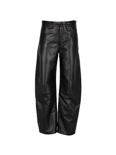 Nili Lotan Tribeca Leather Trousers In Black