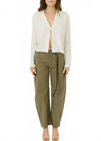 Nili Lotan Tribeca Mid-rise Pant In Military Green