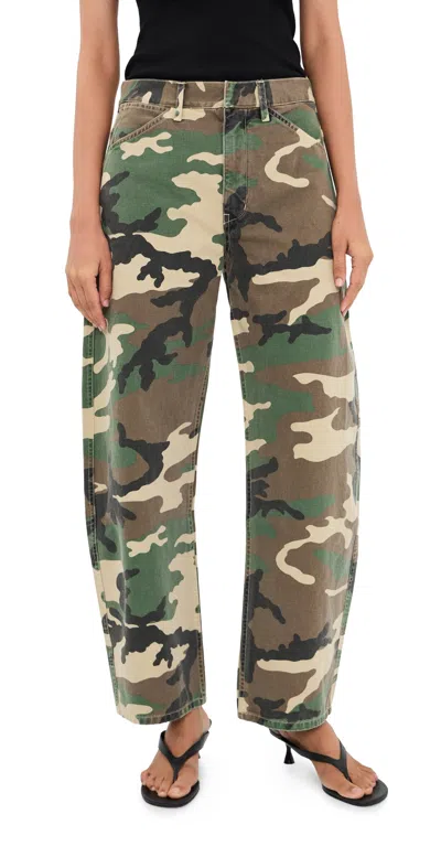 Nili Lotan Multicolor Shon Camouflage Cotton Pants In Brown