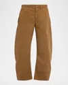 Nili Lotan Tribeca Straight Leg Pants In Brown