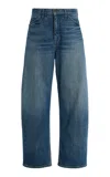 Nili Lotan Tribeca Stretch Mid-rise Barrel-leg Jeans In Blue