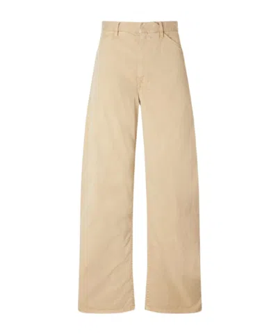 Nili Lotan Tribeca Brushed Cotton-blend Twill Barrel-leg Pants In Neutral