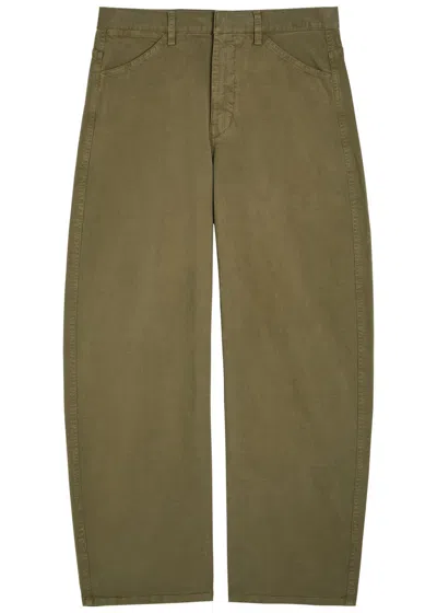 Nili Lotan Tribeca Wide-leg Trousers In Green
