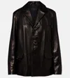 Nili Lotan Tristan Leather Jacket In Brown