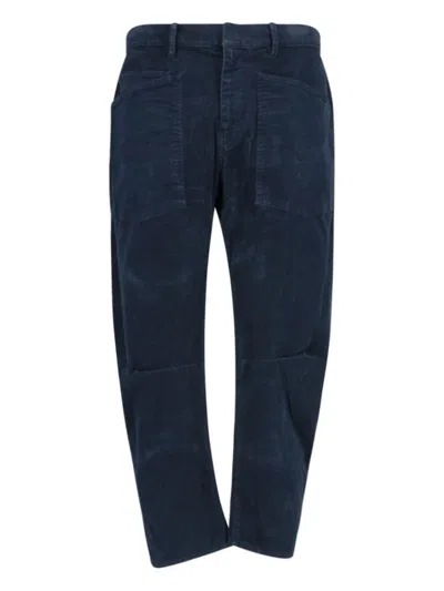 Nili Lotan "shon" Corduroy Wide Pants In Blue