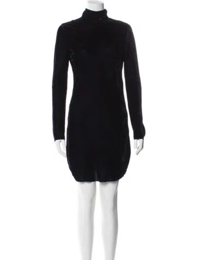 Pre-owned Nili Lotan Turtleneck Knee-length Dress In Blue