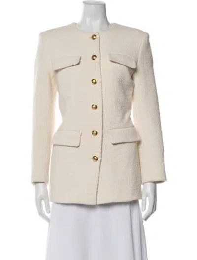 Pre-owned Nili Lotan Tweed Pattern Blazer In Neutral