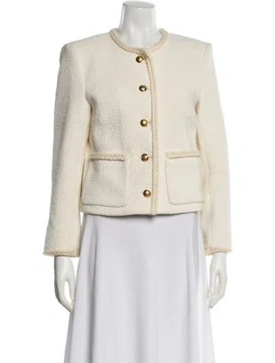 Pre-owned Nili Lotan Tweed Pattern Evening Jacket In Neutral