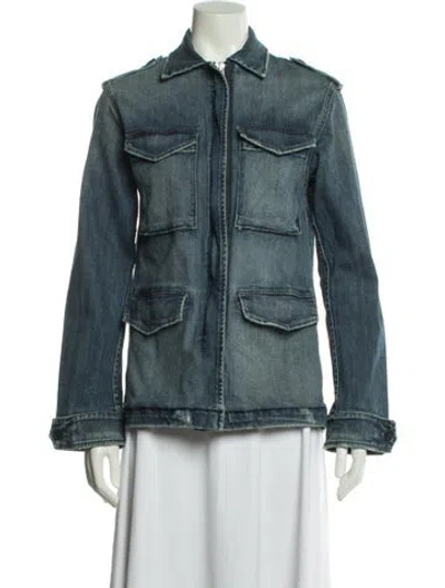 Pre-owned Nili Lotan Utility Jacket In Blue