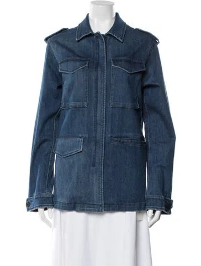 Pre-owned Nili Lotan Utility Jacket In Blue