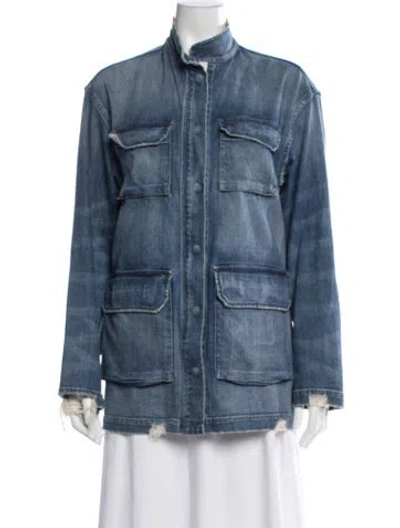 Pre-owned Nili Lotan Utility Jacket In Blue