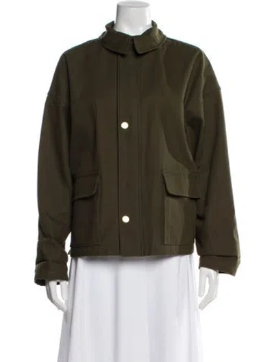Pre-owned Nili Lotan Utility Jacket In Green