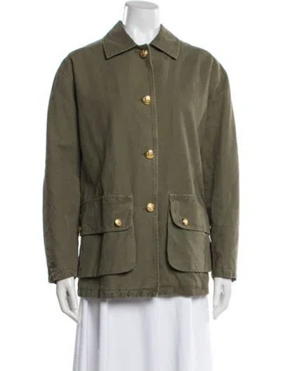 Pre-owned Nili Lotan Utility Jacket In Green
