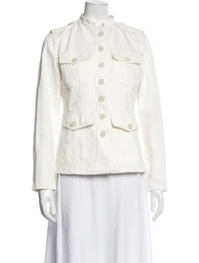 Pre-owned Nili Lotan Utility Jacket In White