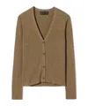 Nili Lotan V-neck Button Sweater In Brown