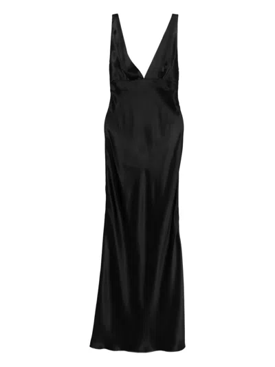 Nili Lotan V-neck Maxi Dress In Black