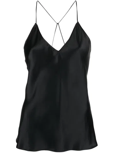 Nili Lotan V-neck Silk Vest In Black