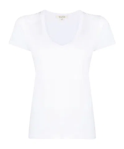 Nili Lotan V-neck Supima Cotton T-shirt In White