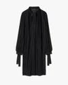 Nili Lotan Vada Tie Neck Silk Dress In Black