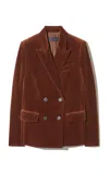 Nili Lotan Veda Cotton Jacket In Red
