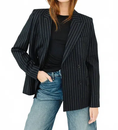 Nili Lotan Veda Jacket Blazer In Nightfall Stripes In Black