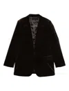 Nili Lotan Velvet Single-breasted Blazer In Brown
