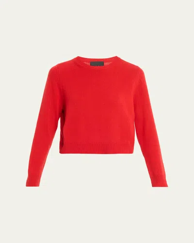 Nili Lotan Venus Dark Rust Cashmere Crop Sweater In Red